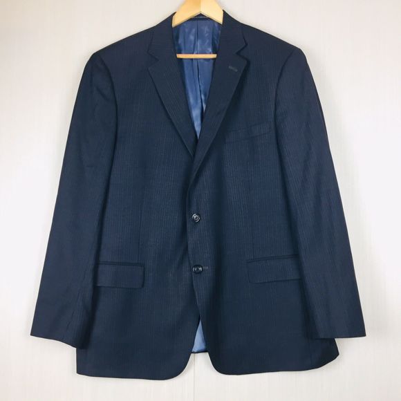 HART SCHAFFNER MARX Men's Dark Gray Sport Coat Blazer USA 100% Wool Size 48 Reg - Picture 1 of 11